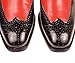 Bolano Mens Two-Toned Black and Red Classic Smooth Dress Shoe with Wing-Tip and Perforated Detailing: Style Elwyn Red-212
