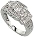 14k White Gold Solitaire Ring 3/8 (10mm) wide, w/ 0.55 Carat Princess Cut & 0.30 Carat Round Brilliant Diamonds