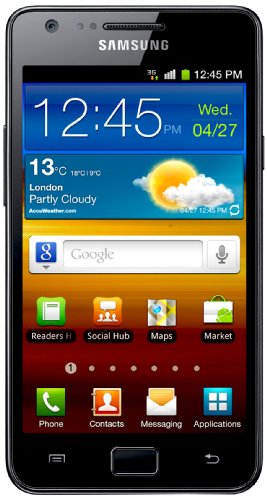 Samsung i9100 Galaxy S II Unlocked GSM Smartphone with 8 MP Camera, Android OS, 16 GB Internal Memory, Touchscreen, Wi-Fi, and GPS--No Warranty (Noble Black) image