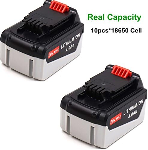 SANFUP 4.0 20V MAX Replacement Battery for Black&amp;Decker LBXR20 LBXR20-OPE LB20 LBX20 LBX4020 LB2X4020-OPE Black and Decker Lithium (4A 2Pack)