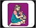 Decorated Mouse Pad with animals, human, body, individuals, bow, individual, kitten, ...