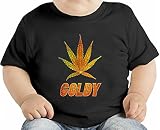 Goldy Marijuana Leaf オーガニックベビーTシャツ 12 - 18 Months