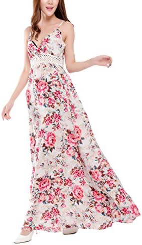 HooYoung Women's Lace Floral Maxi Dresses 2XL