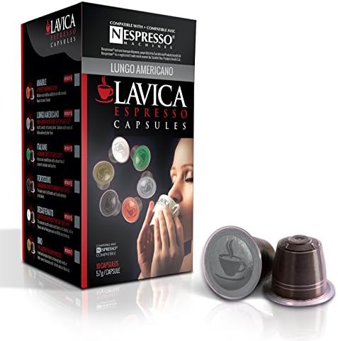 150 Nespresso Compatible Lavica Espresso Lungo Blend Dark Roast Single Serve Espresso Coffee Capsules - Compatible with Nespresso Machines