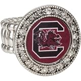 Licensed University of South Carolina USC Gamecocks Crystal Studded College Stretch Ring