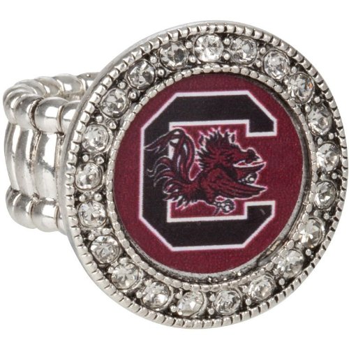 Licensed University of South Carolina USC Gamecocks Crystal Studded College Stretch Ring