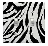 Zebra Print Double Light Switch Cover