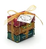 Mistral Soap Pack with a Bow, 3 Count 3.5-Ounce Paper Wrapped Soaps: Pear Cinnamon,Vanilla Spice, Orange Clove