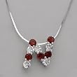 Necklace With 2.95ctw Precious Stones - Genuine Garnets and Topazes Well Made in 925 Sterling silver Length 16in