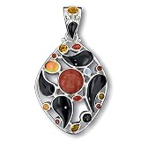 Sterling Silver Red Jasper Goddess Pendant by Sajen