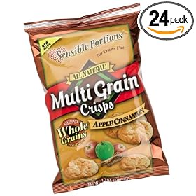Sensible Portions All Natural Crisps, Multigrain Apple Cinnamon, 1.3-Ounce Bags (Pack of 24)