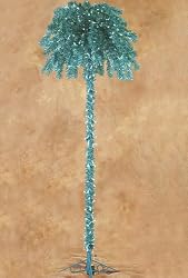 Tropical 6.5' Pre-Lit Teal Tinsel Palm Tree Luau Christmas Tree