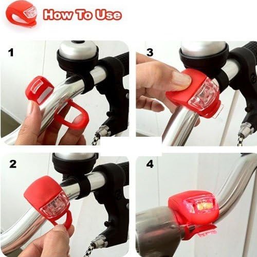 Gangnam Shop One Touch/3 Modes Waterproof Bicycle LED Flashlight Light of Silica Gel-Color random