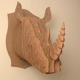 GIANT CARDBOARD SAFARI 3D PUZZLE animal head wall picture L Robbie the rhino