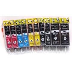 10 x kompatible XL Tintenpatronen mit CHIP & F�llstandanzeige Canon, Schwarz Cyan Gelb Magenta - 2 x kompletter Satz Patronen