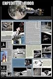 Expedition Moon, Astronomy & Space Exploration Art Poster Print, 24x36 Expedition Moon, Astronomy & Space Exploration Art Poster Print, 24x36