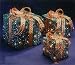 Set of 3 Sparkling Green Sisal Gift Boxes Lighted Christmas Yard Art Decorations
