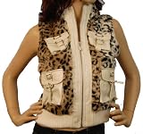 Faux Fur Leopard Vest Animal Print
