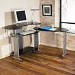 Desk with roll-out Return in Black Oak Finish By Mylex Furniture