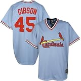 Majestic St Louis Cardinals #45 Bob Gibson Light Blue Throwback Replica Baseball Jersey