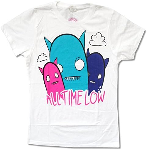 Juniors All Time Low "3 Monsters" White Baby Doll T-Shirt (Small)