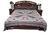 Indian Boho Bedding Throw Rust Black Paisley Kashmir India Bedspread