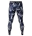 COOLOMG Compression Pants GYM Running Tights Length Pants Leggings For Men Youth Boy Blue Lightning M