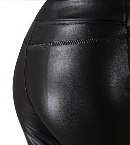 Cuiwei Sexy Womens Girls Faux Leather High Waisted Leggings (XL)