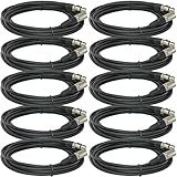 10Pack 25 FT FOOT XLR 3 Pin Male Female MIC microphone Shielded Audio Cable Cord