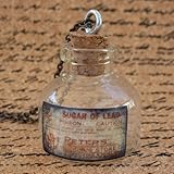 Steampunk HARRY POTTER Victorian goth Wicca witch wizard flask bottle pendant charm necklace POISON Victorian Alice in Wonderland--MINI shot bottle ODDITY sugar skull