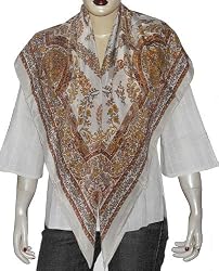 Summer Fashion Dress Accessory Scarfs for Girls Painted Silk Square 44 x 44 inches (sqsrf083)