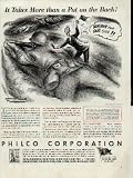 It Takes More than a Pat on the Back! Drawn for Philco by Crawford. ..... 1942 Philco War Bond Ad, A3393A