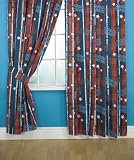 CharacterWorld Disney Cars Stripe Hornet & Mcqueen 72 Curtains Including Tie backs