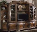 AICO Eden Entertainment Wall Series Eden Entertainment Center with 50 TV Stand Set in Amaretto