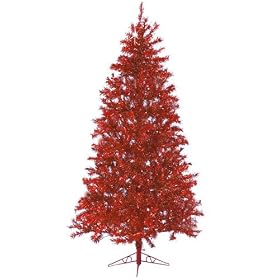 7.5' Sparkle Merlot Pre-Lit Laser Tinsel Artificial Christmas Tree Merlot Lights by Santa's Own