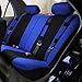 FH GROUP FH-FB030115-COMBO FH GROUP FH Group Light & Breezy Blue/Black Cloth Seat Cover Set Airbag & Split Ready- Fit Most Car, Truck, Suv, or Van