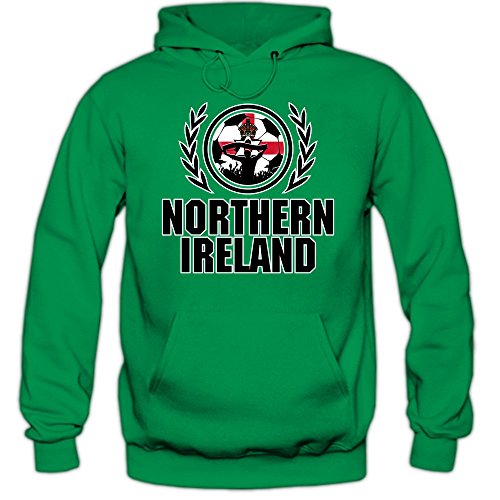 Nordirland EM 2016 #2 Hoody | Fußball | Herren | Green & White Army | Trikot | Nationalmannschaft, Farbe:Hellgrün (Kellygreen F421);Größe:L