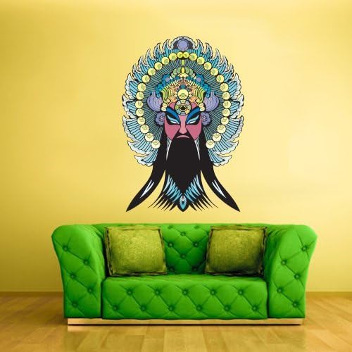 Color Wall Decals Decor Art Mural Sticker Mask Face Ethnic Religion Indian Antique Bedroom Design (Col21)
