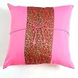 Handmade Deluxe Cushion Cover / Pillow Sham With Silky Pink-Fuchsia Fusion Filigree Detail