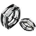 Unique Titanium Ring Wedding Band with Lab-grade Diamonds Sizes 9 to 14 - Black Knight