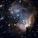 Bright blue newborn stars blast a hole through a nearby dwarf galaxy Photographic Pos...