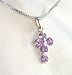 Birthstone June Alexandrite Hearts Sterling Cross Necklace, 18"