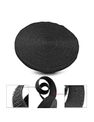 CE: Sticky Cable Cord Wire Tie Strap Tape (Black) - Fastening Adhesive 3/4" x 25 Yards 75FT Fastener One Wrap Hook Loop Roll Reusable Zip Ties Available to Cut Custom Length - TNP Products