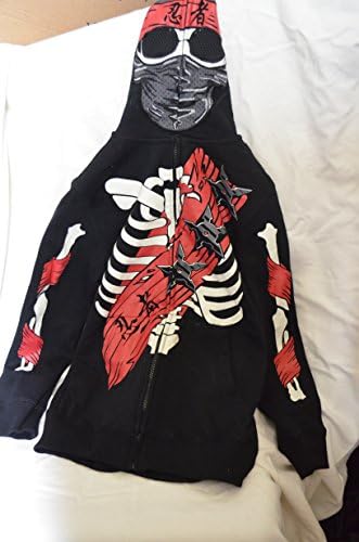 Boys Extreme Figher Skeleton Hoodie Costume NWT Large 10/12