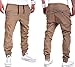 Calsky Men's Outdoor Casual Running Jogger Bottom Pants Trousers (Large, Khaki)
