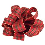 Offray New Year Holiday Plaid Wired Ribbon, 1 1/2
