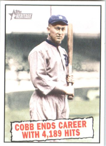 2010 Topps Heritage #407 Ty Cobb BT - Detroit Tigers (Baseball Thrills) (Baseball Cards)