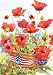 Patriotic Poppies House Flag