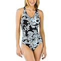 Merona&reg; Women's One Piece Swimsuit with Paisley Design - Black/Aqua