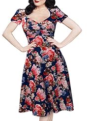 V-neck Summer Short Sleeves Cocktail Knee Length Polyester/Rayon/Spandex Fitted Vintage Lace Colorblocking Stretchy Floral Print Tropical Print Flared-Skirt Bodycon Dress/Skater Dress/Club Dress/Eveni